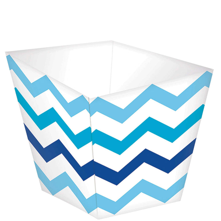 Blue Paper Mini Chevron Snack Treat Cups 36pcs Candy Buffet - Party Centre