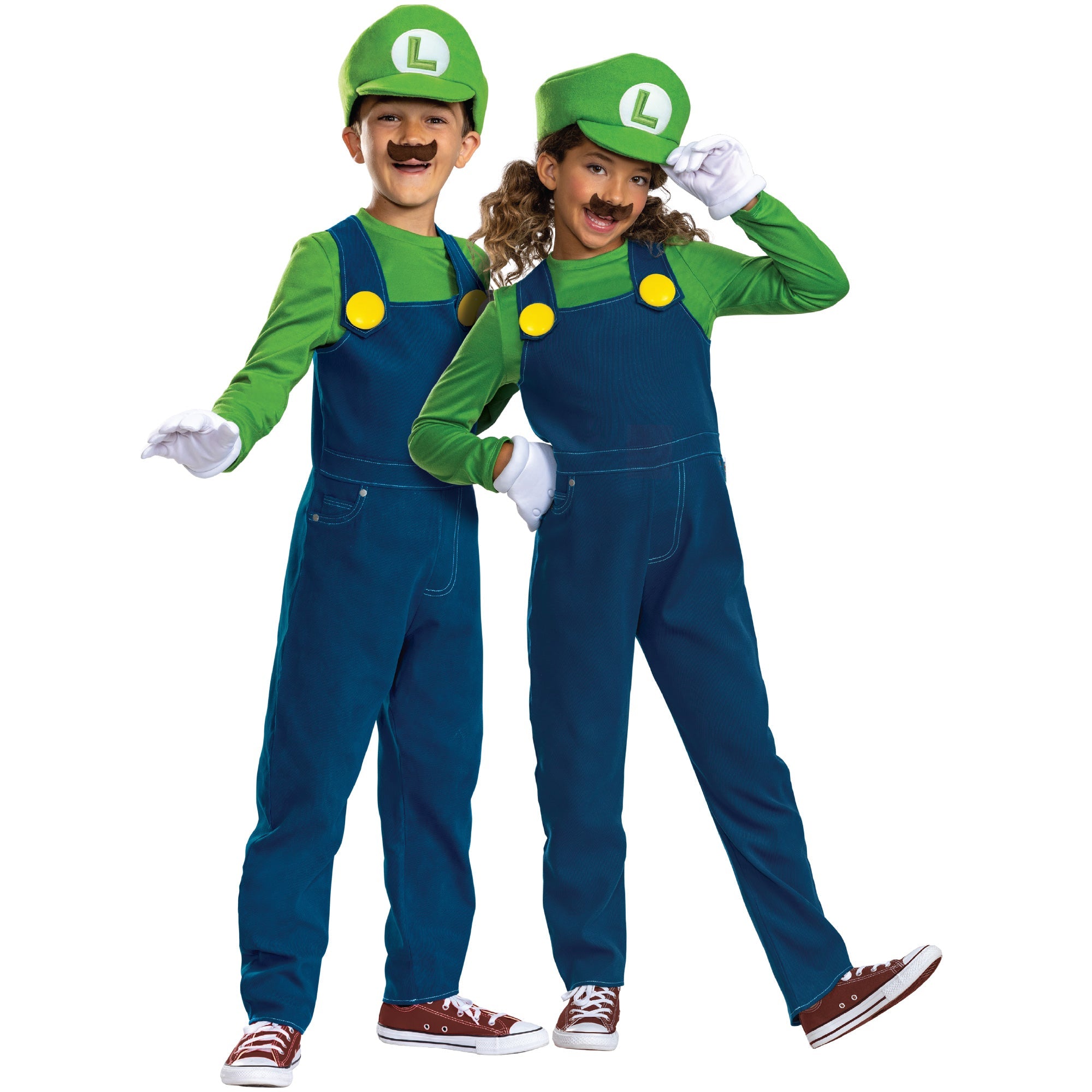 Child Super Mario Luigi Posh Costume - Party Centre