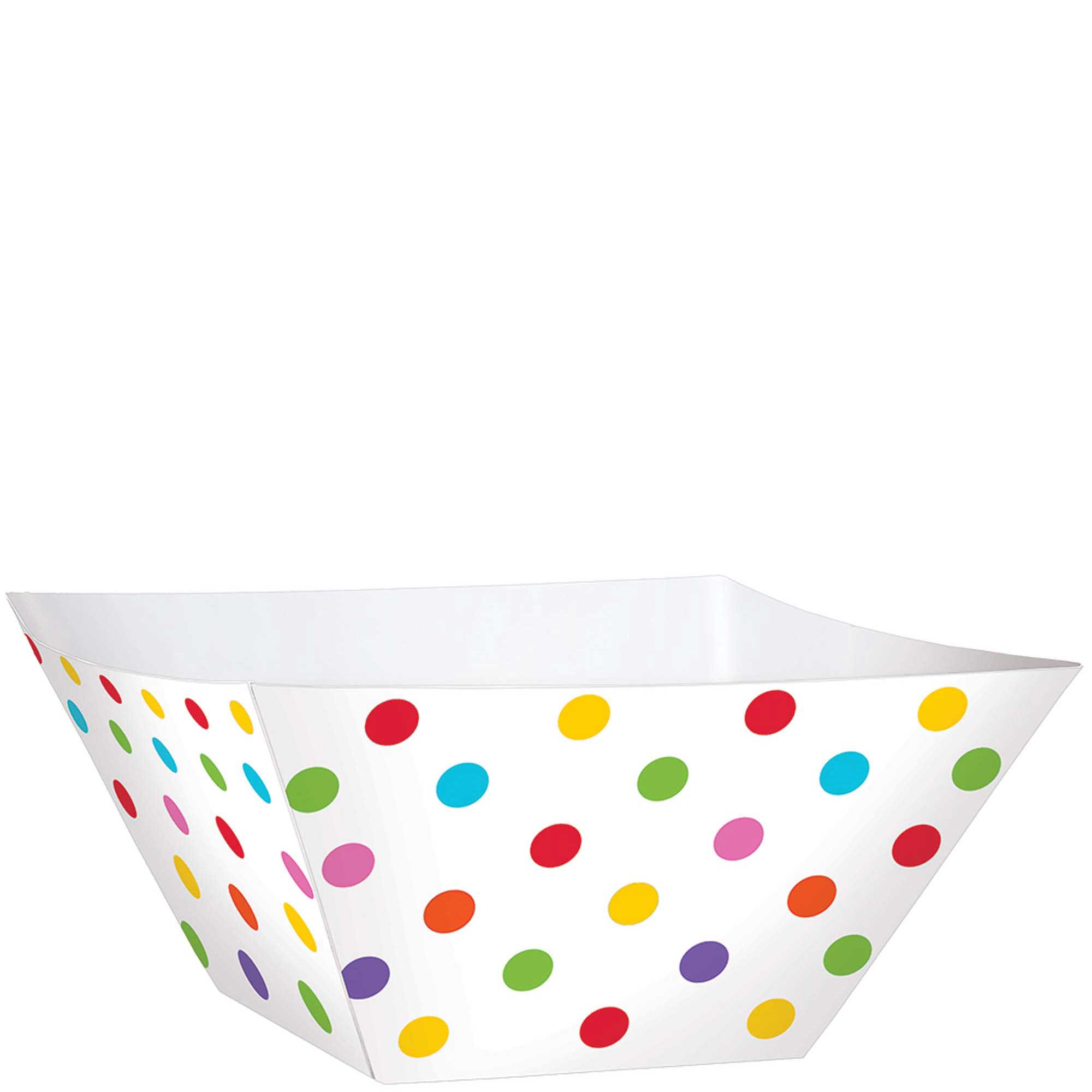Rainbow Paper Mini Dots Small Square Bowl 24pcs Candy Buffet - Party Centre - Party Centre
