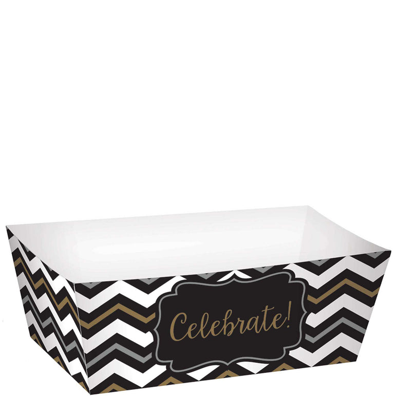 Multicolor Paper Mini Rectangular Chevron Snack Tray 24pcs Candy Buffet - Party Centre