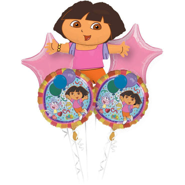 Dora Balloon Bouquet 5pcs Balloons & Streamers - Party Centre - Party Centre