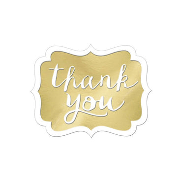 Gold Thank You Stickers 50pcs Favours - Party Centre - Party Centre