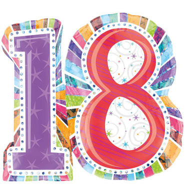 Radiant Birthday 18 Holographic Balloon 28 x 26in Balloons & Streamers - Party Centre - Party Centre