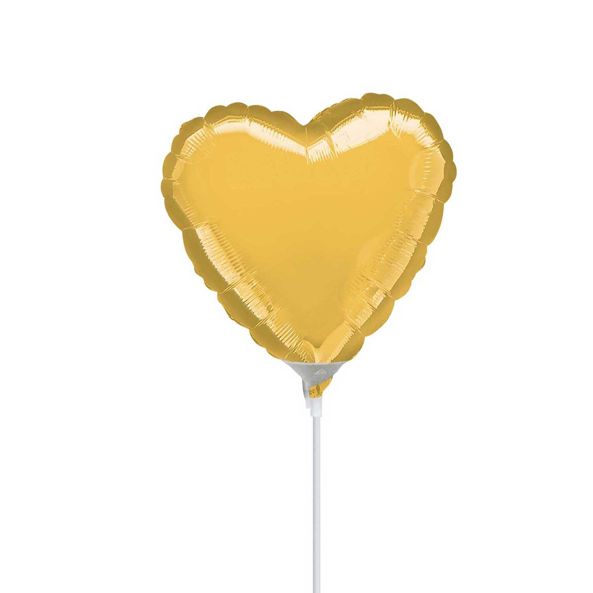 Gold Heart Mini Shape Foil Balloon 9in Balloons & Streamers - Party Centre - Party Centre