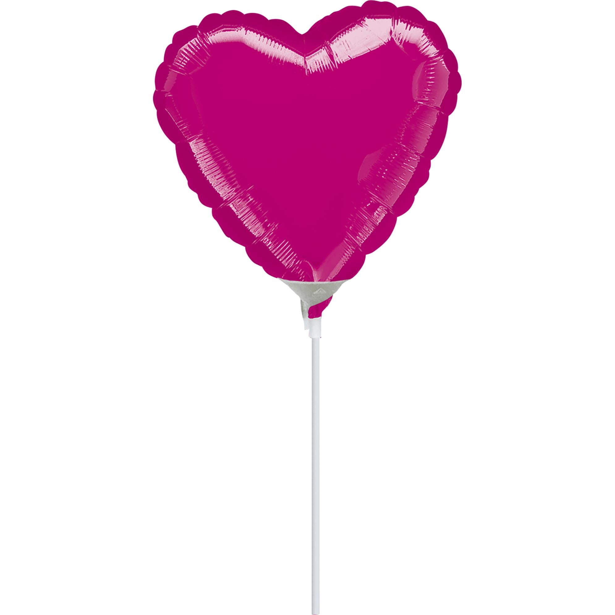 Metallic Fuchsia Heart Foil Balloon 4in Balloons & Streamers - Party Centre - Party Centre