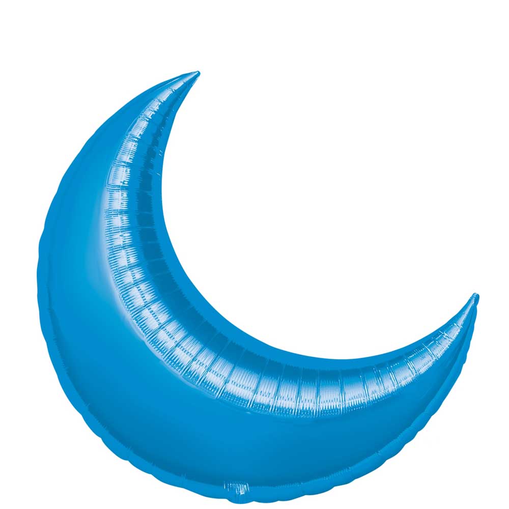 Blue Crescent Super Shape Balloon 26in Balloons & Streamers - Party Centre - Party Centre