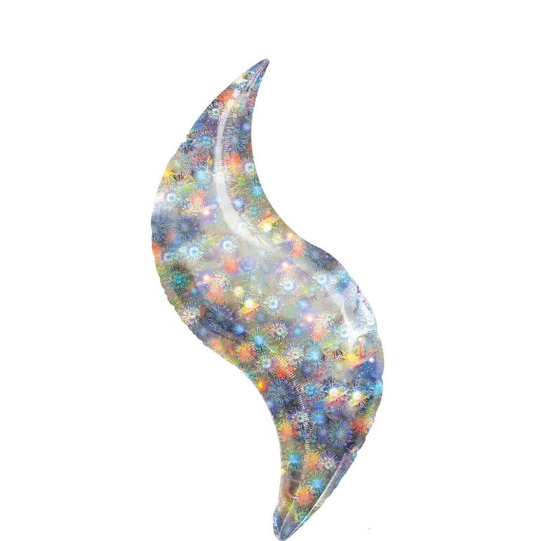 Holographic Fireworks Curve Super Shape Balloon 36in Balloons & Streamers - Party Centre