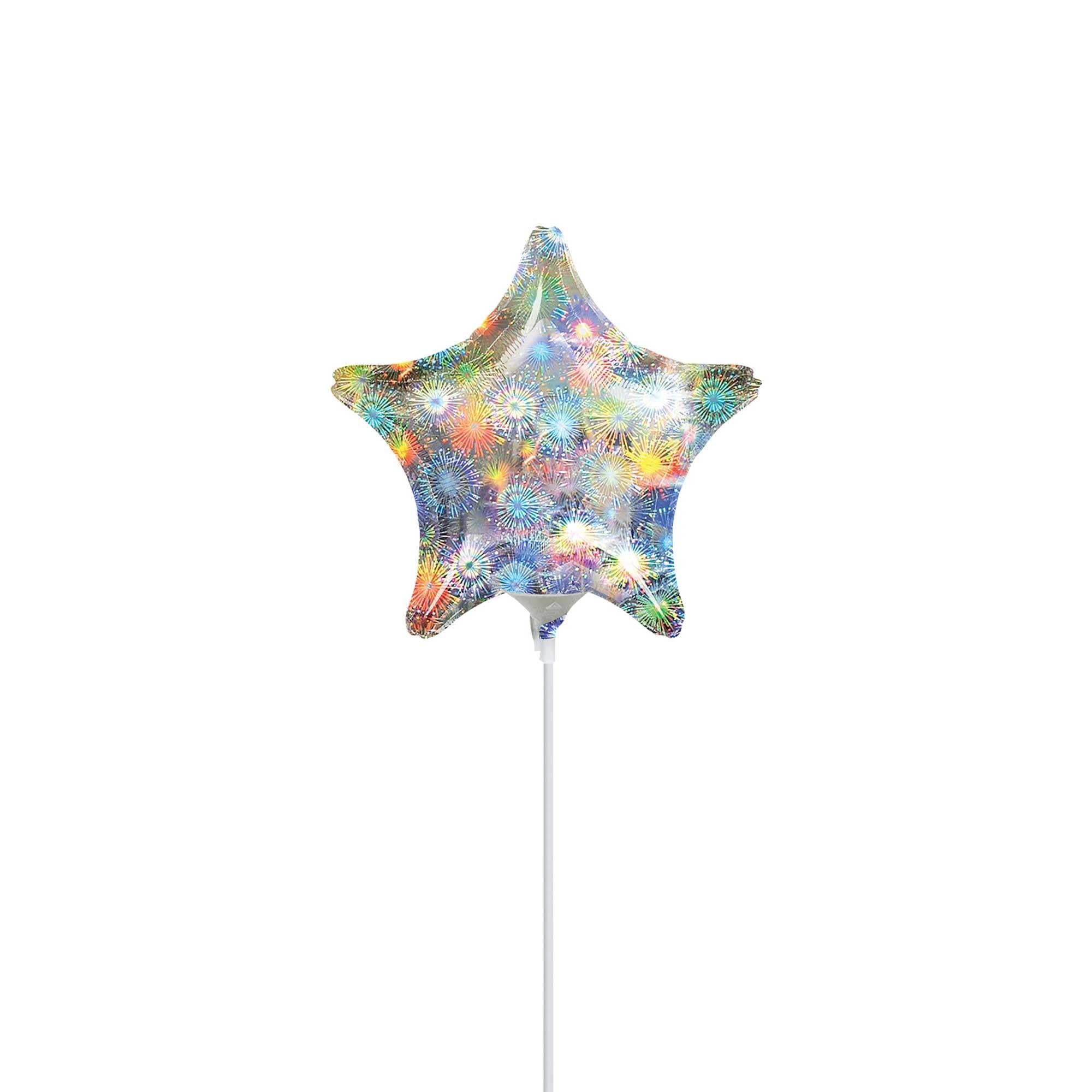 Holographic Holo Fireworks Star 4in Balloons & Streamers - Party Centre - Party Centre