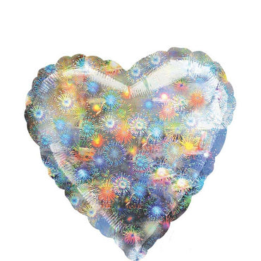 Holographic Fireworks Heart 18in Balloons & Streamers - Party Centre - Party Centre