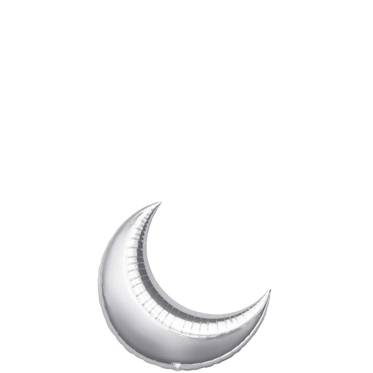 Silver Crescent Mini Shape Balloon 10in Balloons & Streamers - Party Centre