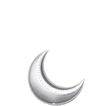 Silver Crescent Mini Shape Balloon 17in Balloons & Streamers - Party Centre - Party Centre