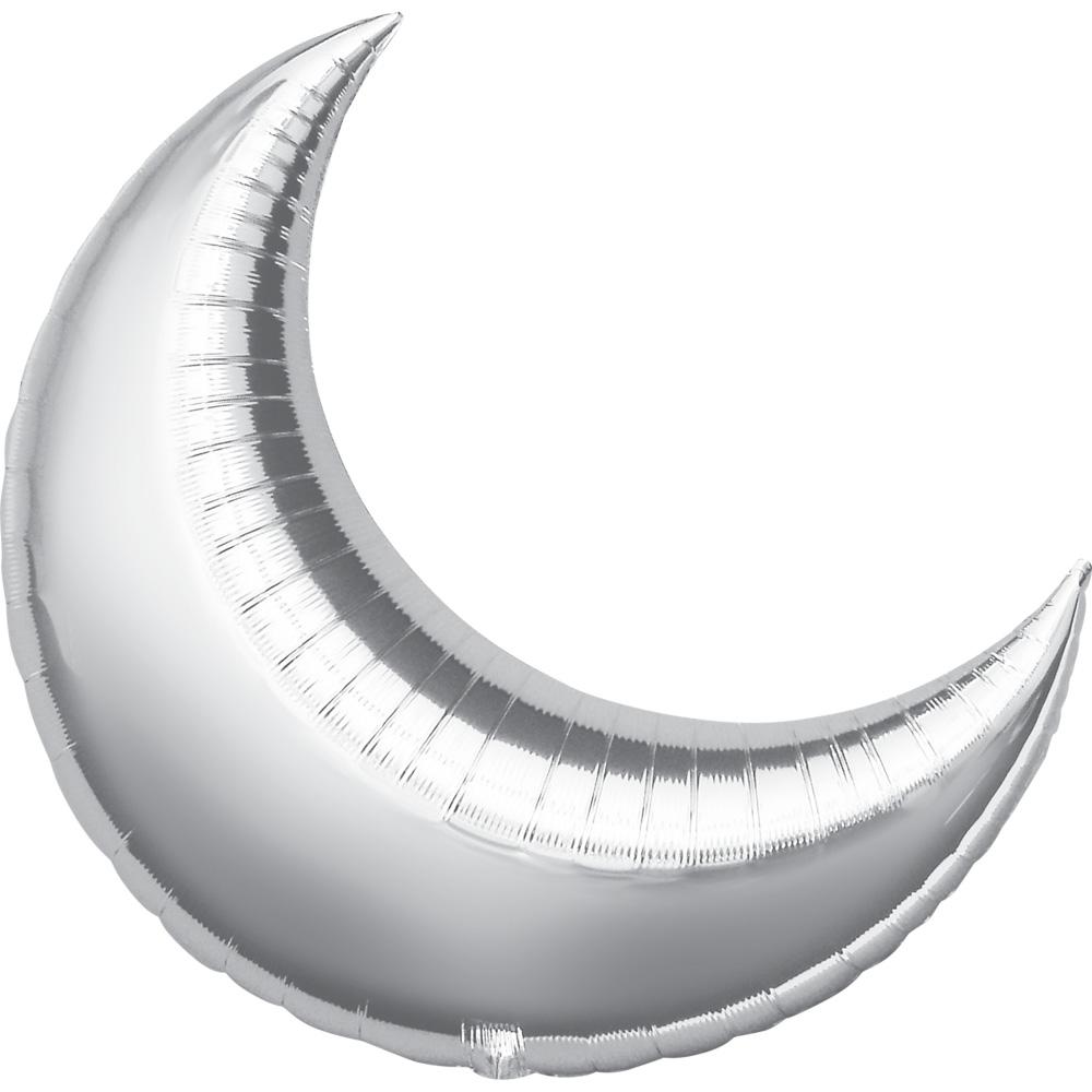 Silver Crescent Super Shape Balloon 35in Balloons & Streamers - Party Centre - Party Centre