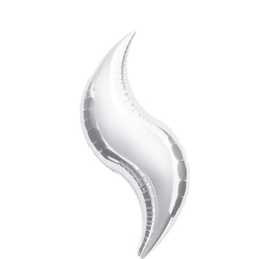 Silver Curve Super Shape Balloon 36in Balloons & Streamers - Party Centre - Party Centre