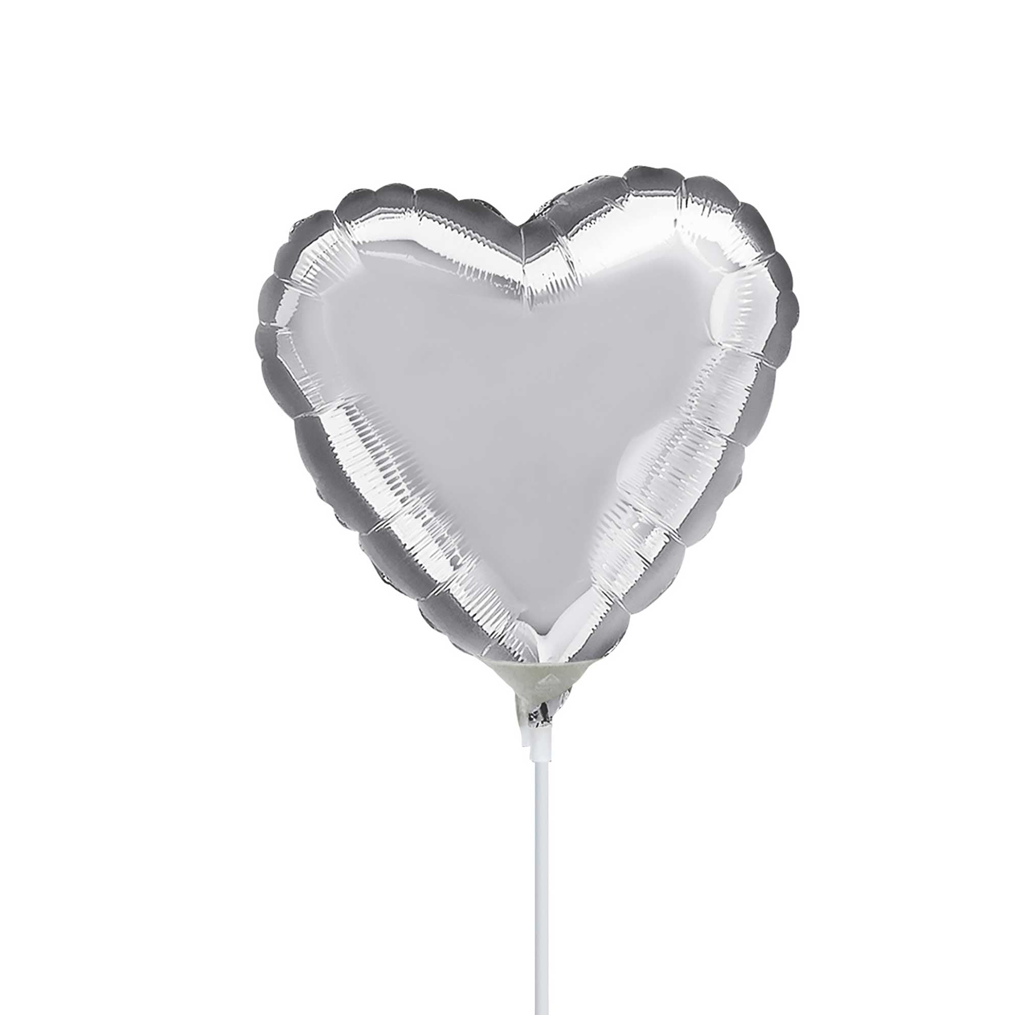 Metallic Silver Heart Mini Shape Foil Balloon 9in Balloons & Streamers - Party Centre - Party Centre