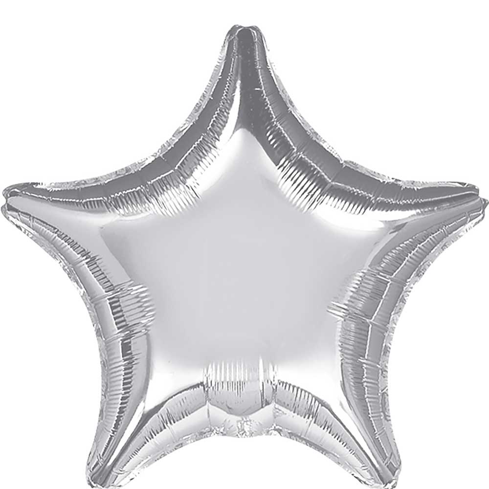 Metallic Silver Jumbo Star Foil Balloon 32in Balloons & Streamers - Party Centre - Party Centre