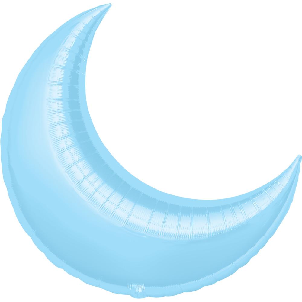 Pastel Blue Crescent Super Shape Balloon 35in Balloons & Streamers - Party Centre - Party Centre