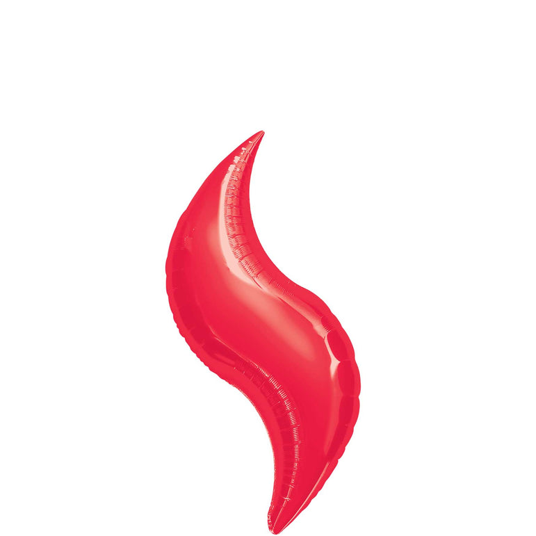 Red Curve Foil Balloon 28in Balloons & Streamers - Party Centre