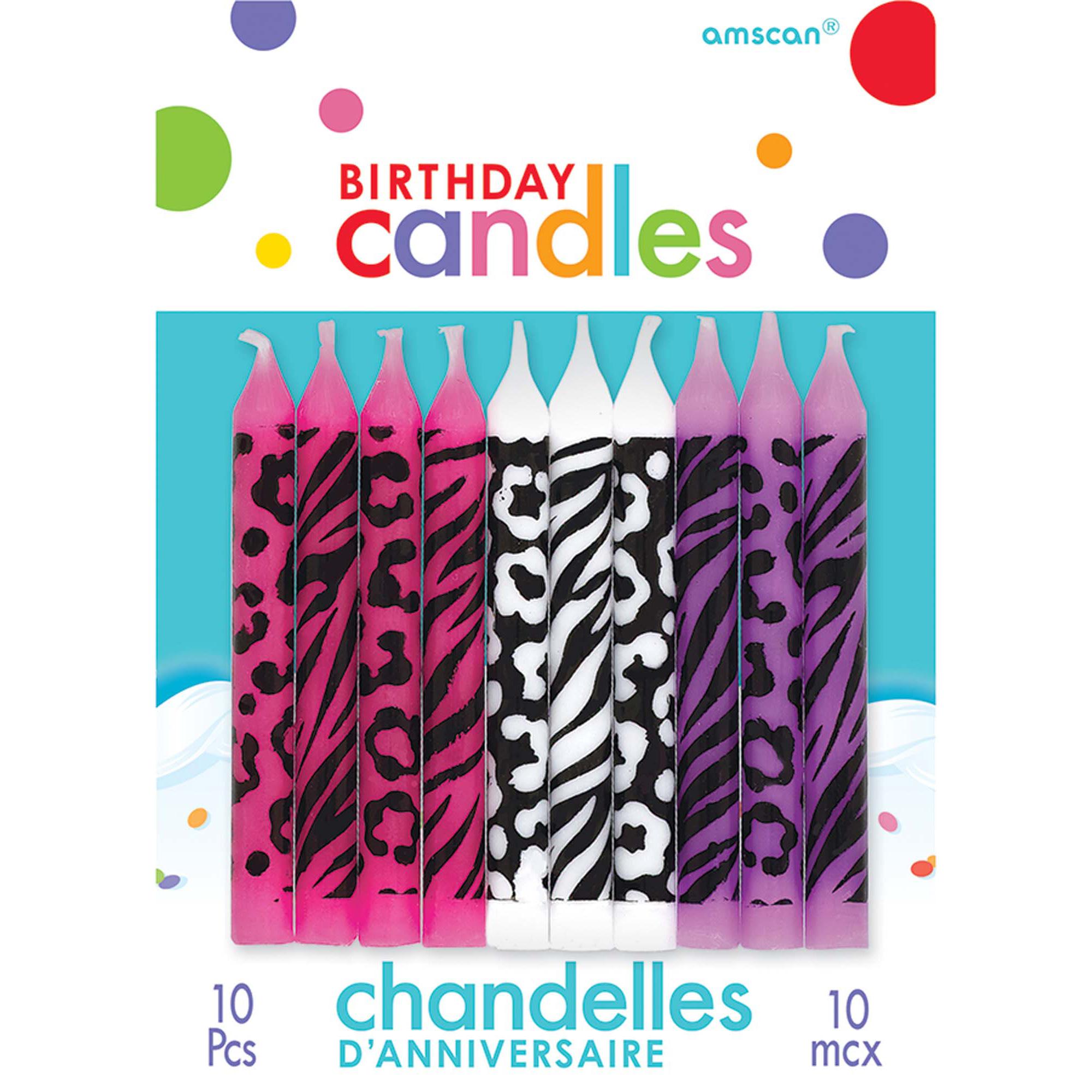 Birthday Animal Print Candle Party Accessories - Party Centre - Party Centre