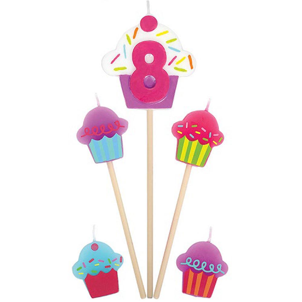 #8 Cupcake Birthday Pick Candle Party Accessories - Party Centre - Party Centre