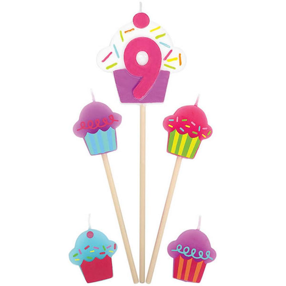 #9 Cupcake Birthday Pick Candle Party Accessories - Party Centre - Party Centre