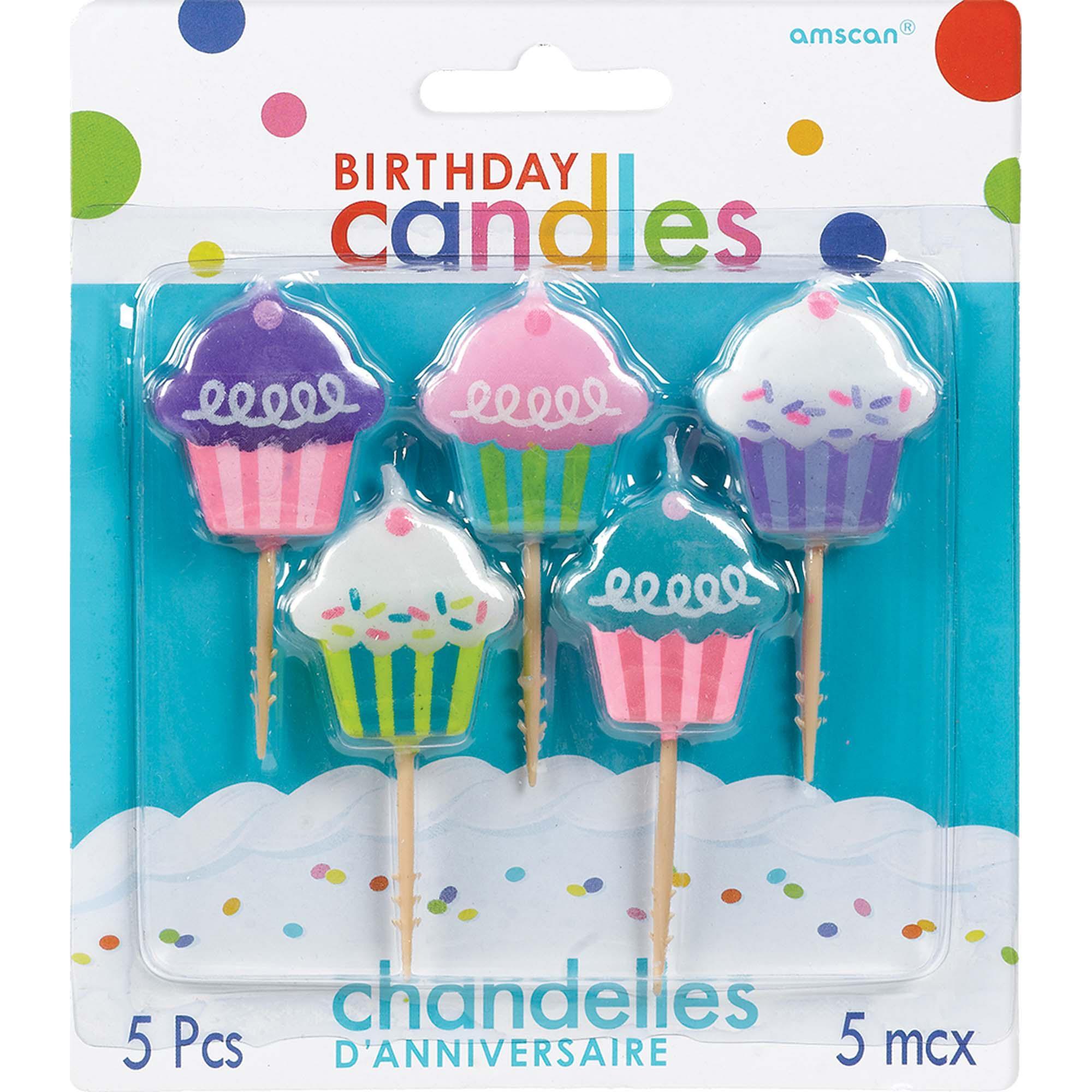 Cupcake Toothpick Birthday Candles 5pcs Party Accessories - Party Centre - Party Centre