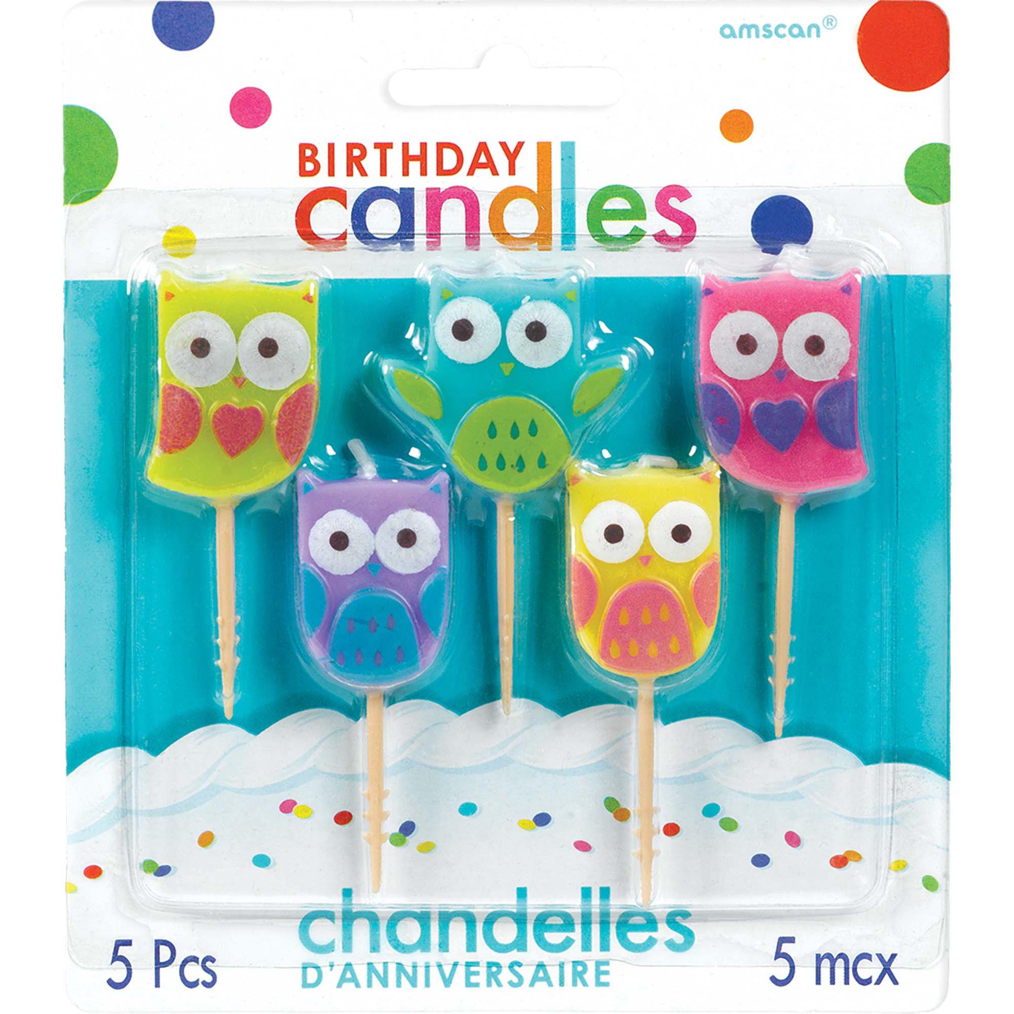 Owl Toothpick Birthday Candles 5pcs Party Accessories - Party Centre - Party Centre
