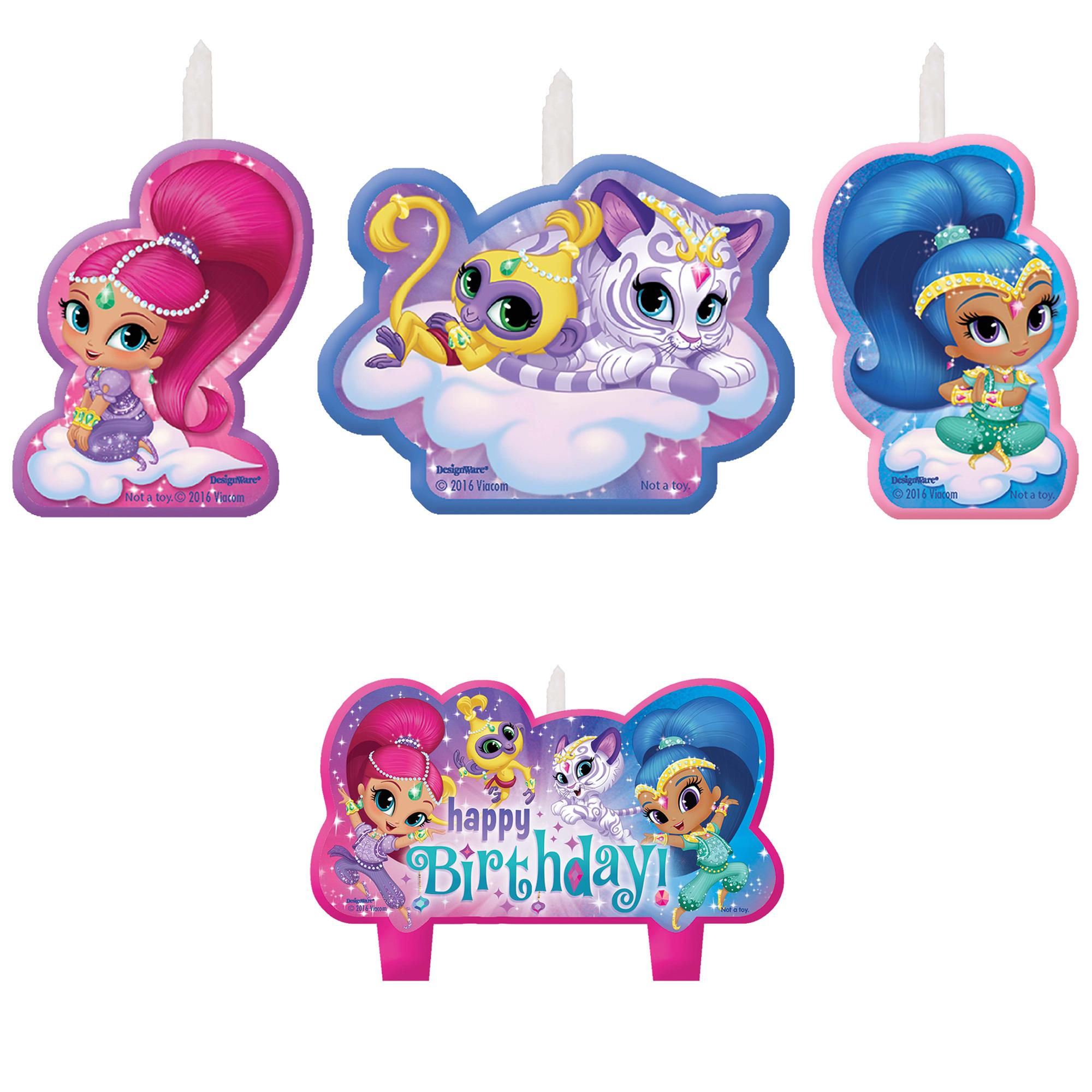 Shimmer and Shine Birthday Candle Set 4pcs Party Accessories - Party Centre - Party Centre