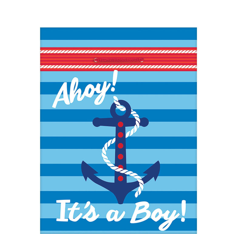 Ahoy Baby  It's A Boy! Large Gift Bag Party Favors - Party Centre