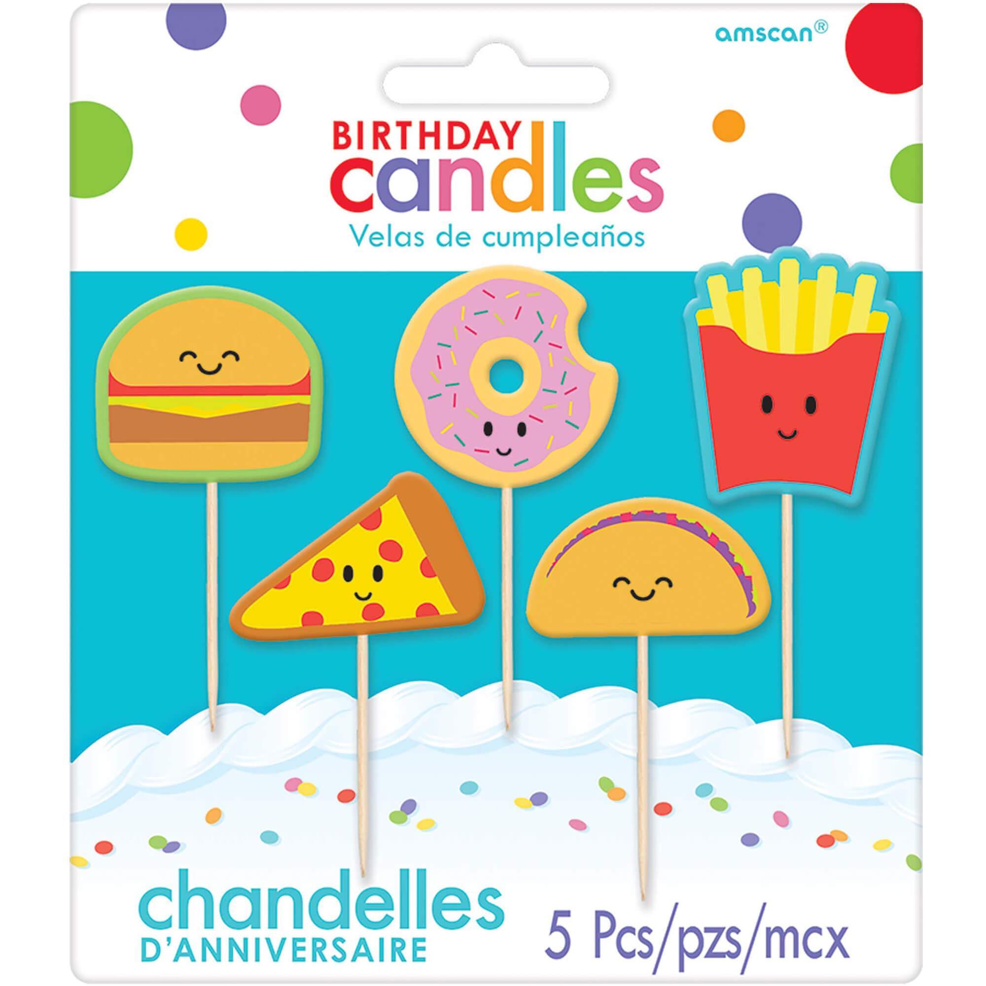 Food Icon Molded Candles 5pcs Party Accessories - Party Centre - Party Centre
