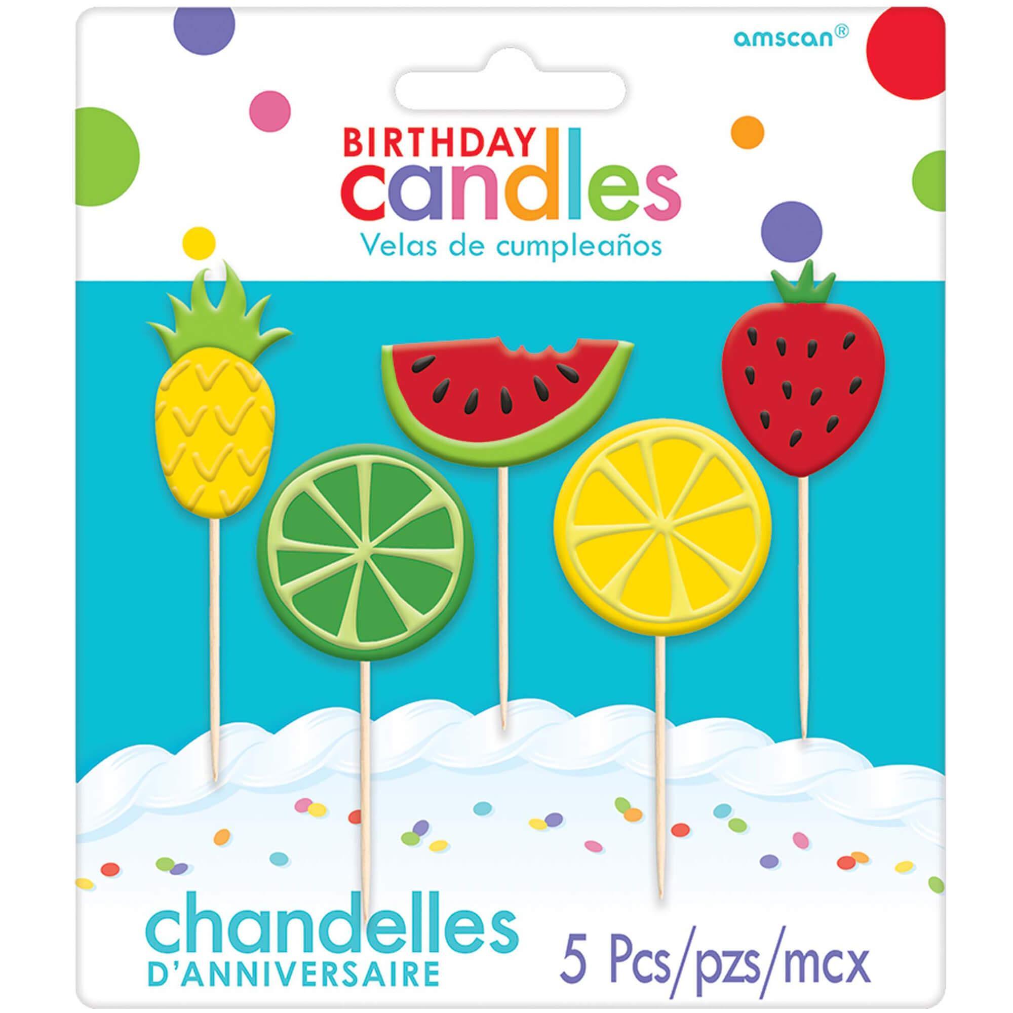 Fruit Icons Molded Candles 5pcs Party Accessories - Party Centre - Party Centre