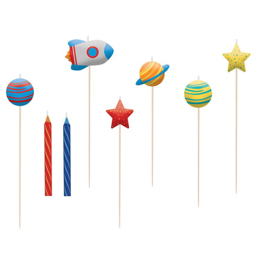Blast Off Birhday Candle Mix 8pcs Party Accessories - Party Centre - Party Centre