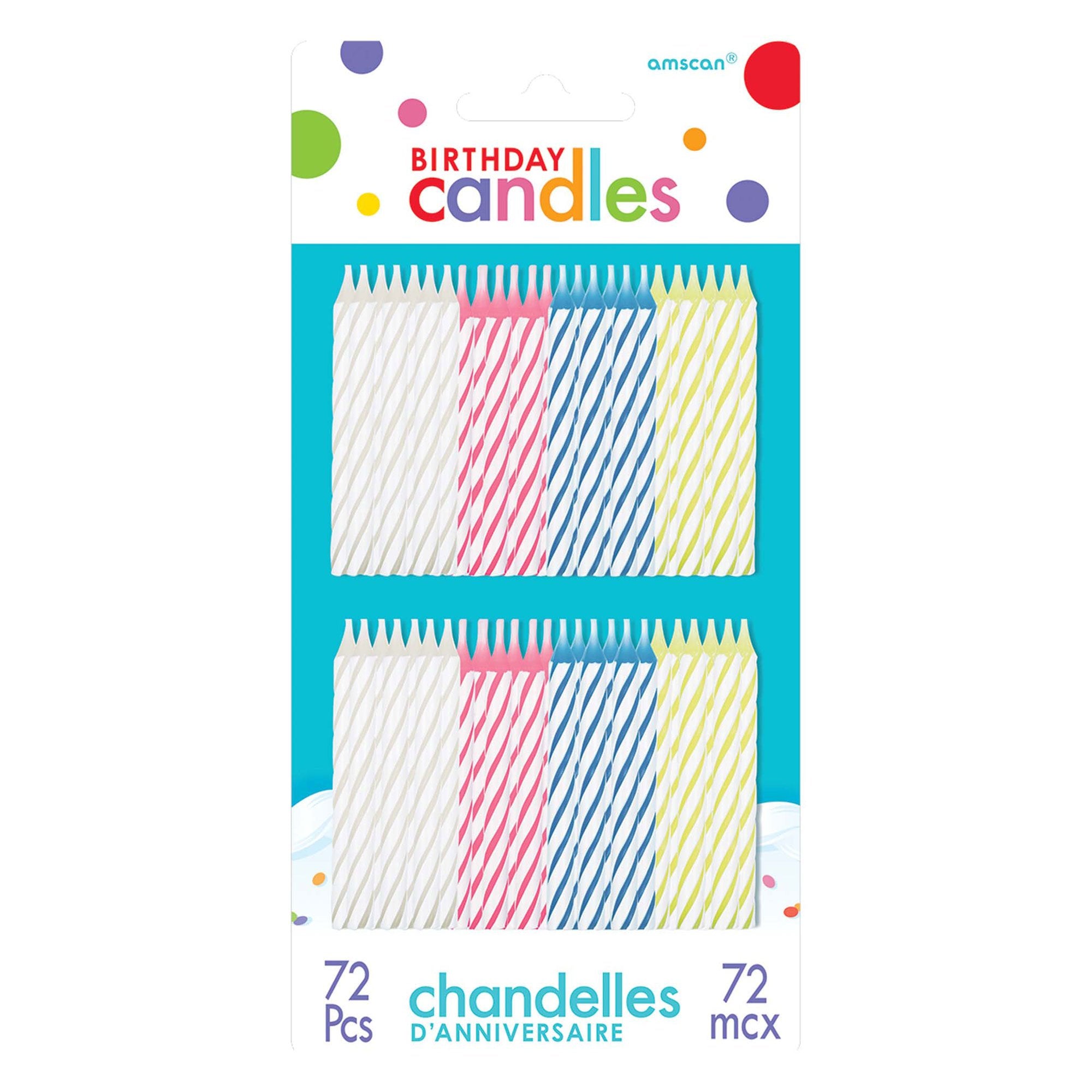 Spiral Candles Value Pack 2 1/2in, 72pcs - Party Centre