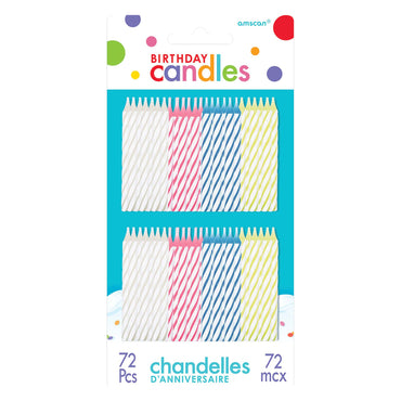 Spiral Candles Value Pack 2 1/2in, 72pcs - Party Centre