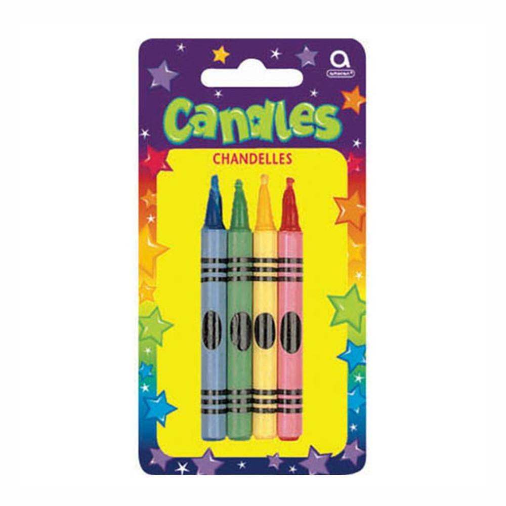 Large Crayon Candles 3in, 8pcs Party Accessories - Party Centre - Party Centre
