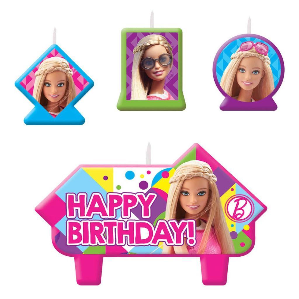 Barbie Sparkle Birthday Candle Set 4pcs Party Accessories - Party Centre - Party Centre