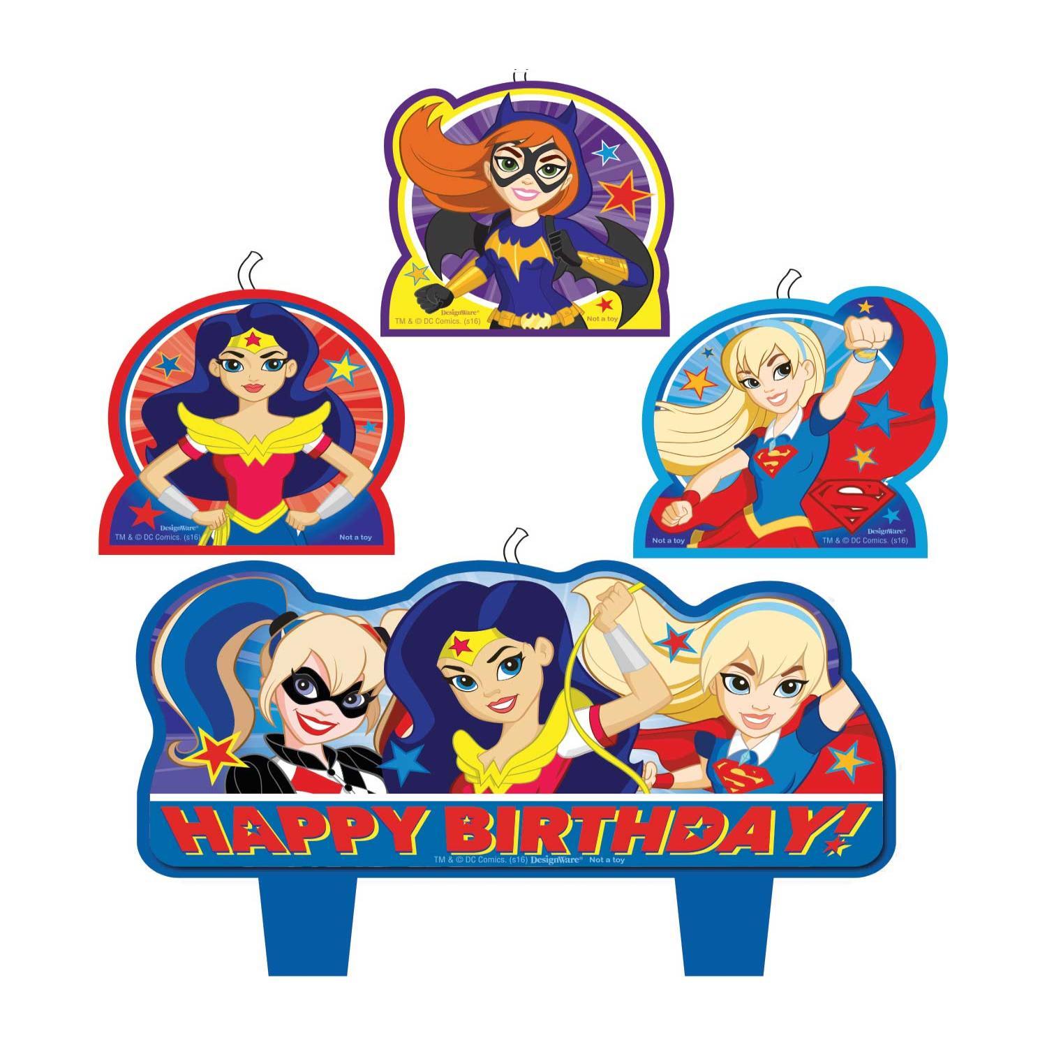 DC Superhero Girls Birthday Candle Set Party Accessories - Party Centre - Party Centre