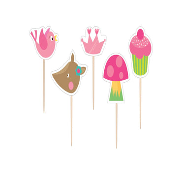Woodland Princess Toothpick Candles 2.5in, 5pcs Party Accessories - Party Centre - Party Centre