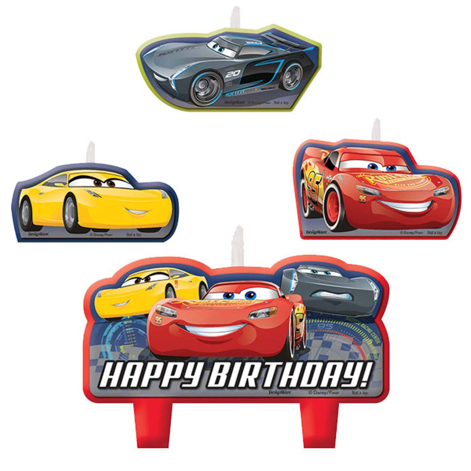 Disney Cars 3 Birthday Candle Set 4pcs Party Accessories - Party Centre - Party Centre