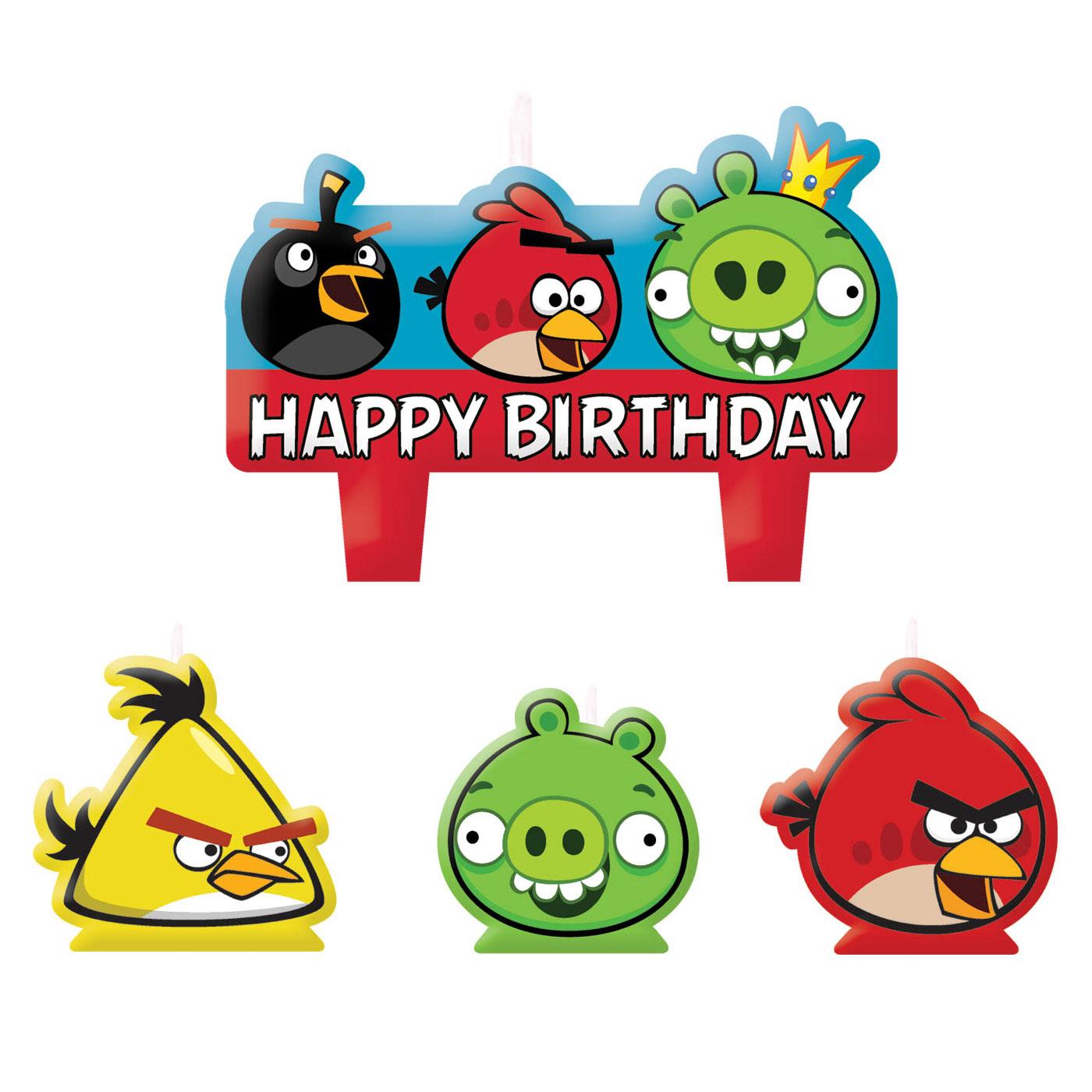 Angry Birds Mini Molded Candles 4pcs Party Accessories - Party Centre - Party Centre