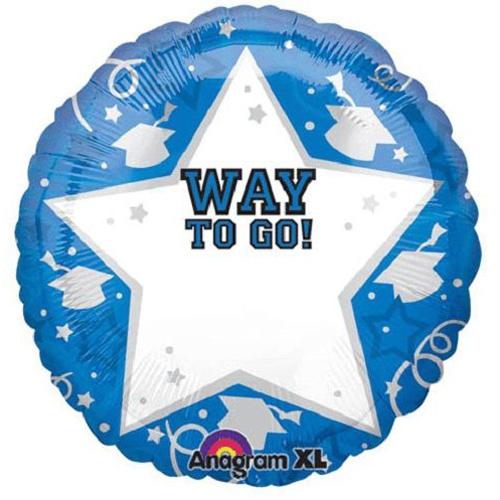 Blue Way To Go Grad Personalized Balloon 22in Balloons & Streamers - Party Centre - Party Centre