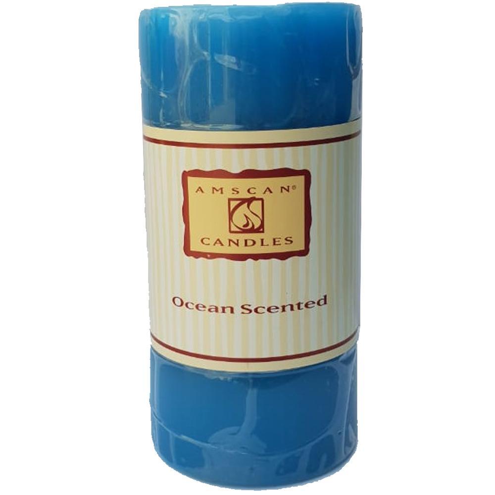 Pillar Seaside Blue Candle Party Accessories - Party Centre - Party Centre