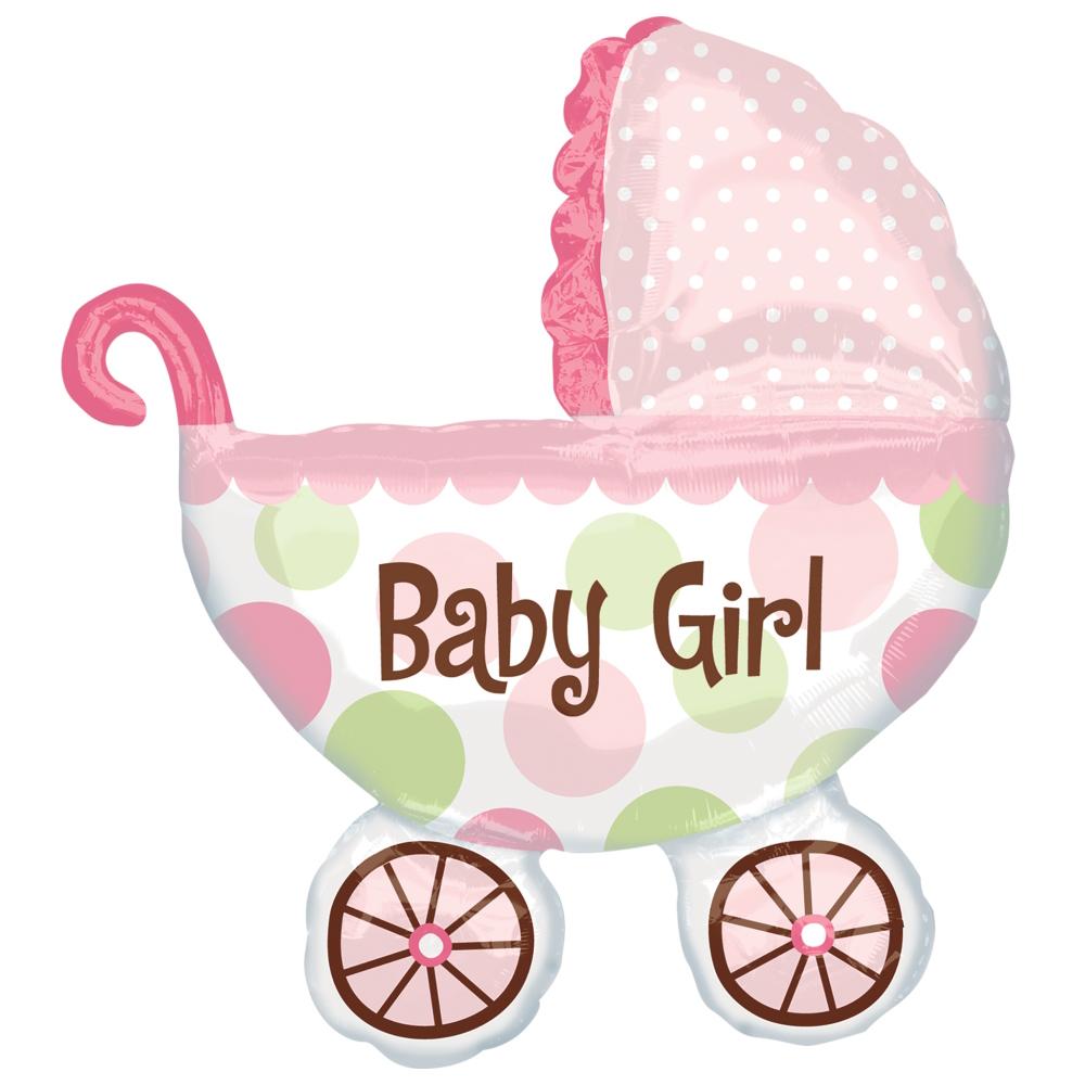Baby Buggy Girl Foil Balloon 28 x 31in Balloons & Streamers - Party Centre - Party Centre