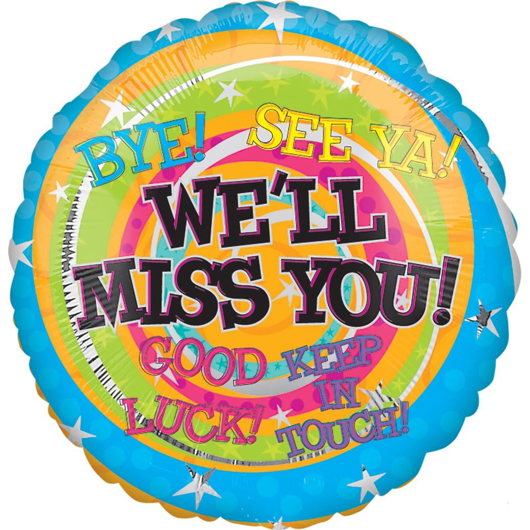 We'll Miss You Messages Foil Balloon 18in Balloons & Streamers - Party Centre - Party Centre