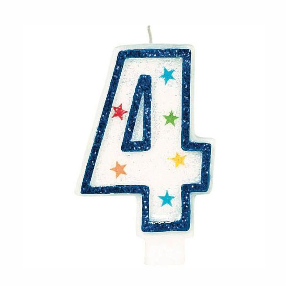 Number 4 Birthday Candle 3in Party Accessories - Party Centre - Party Centre