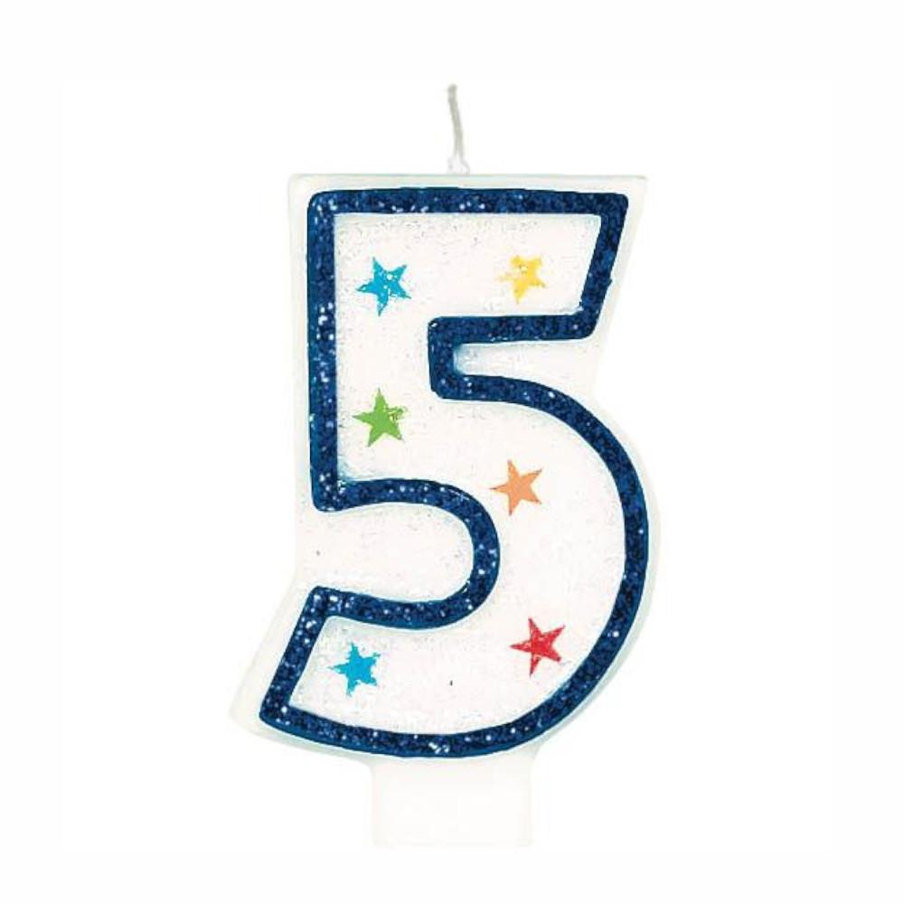 Number 5 Birthday Candle 3in Party Accessories - Party Centre - Party Centre