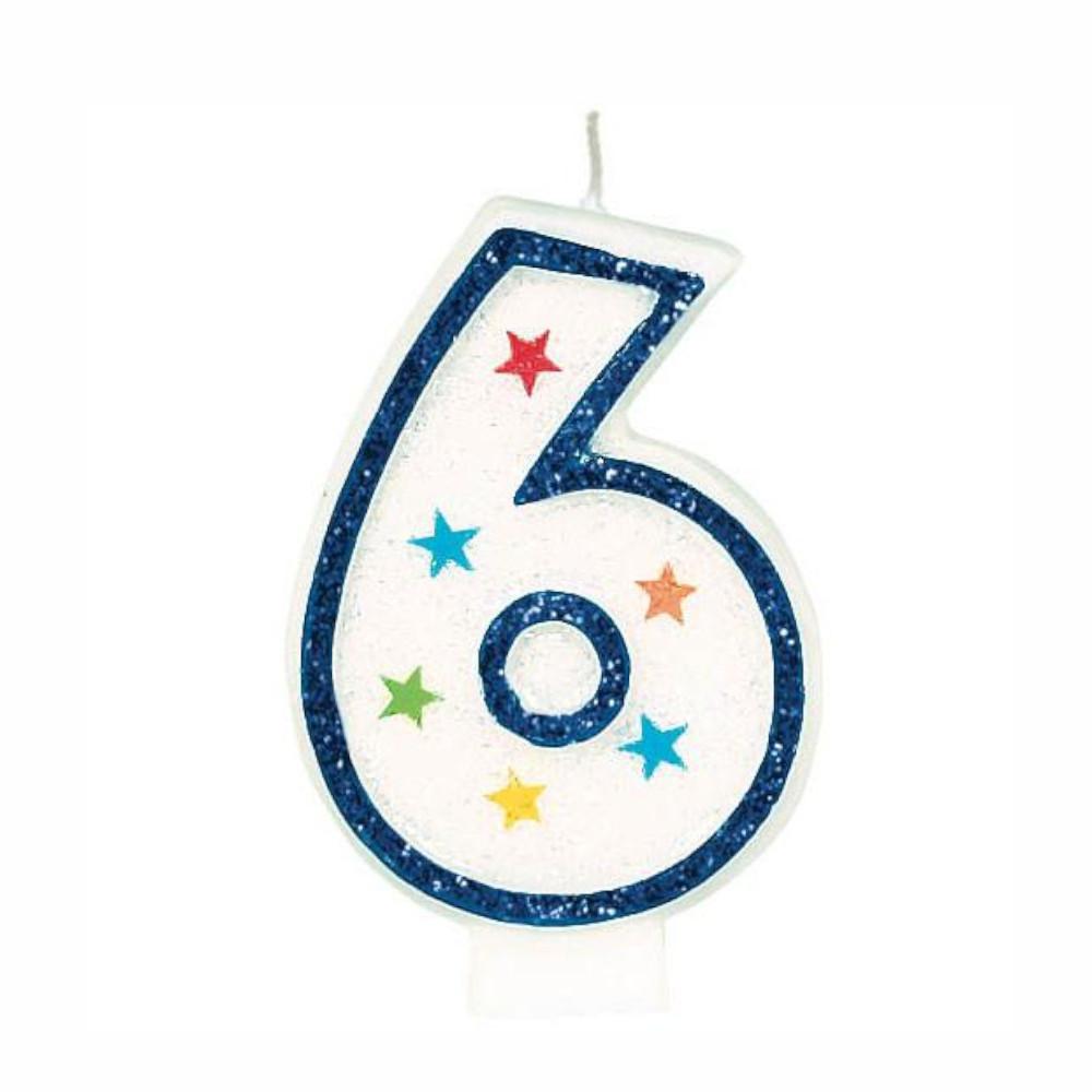 Number 6 Birthday Candle 3in Party Accessories - Party Centre - Party Centre