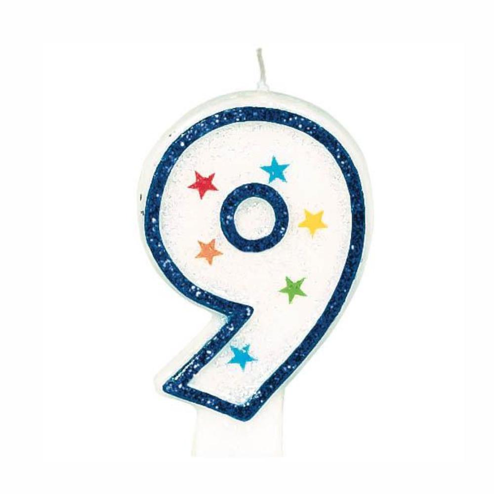 Number 9 Birthday Candle 3in Party Accessories - Party Centre - Party Centre