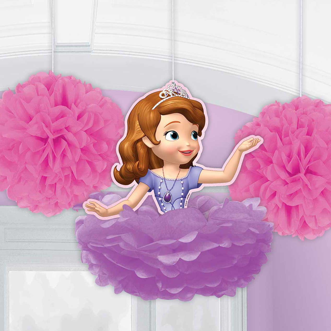 Sofia The First Fluffy Decorations 3pcs Decorations - Party Centre - Party Centre