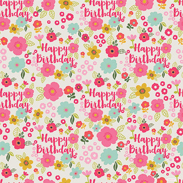 Floral Birthday Gift Wrap Value Roll Party Favors - Party Centre - Party Centre