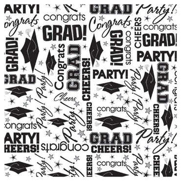 Graduation Black & White Wrapping Tissue Paper 8pcs Party Favors - Party Centre - Party Centre